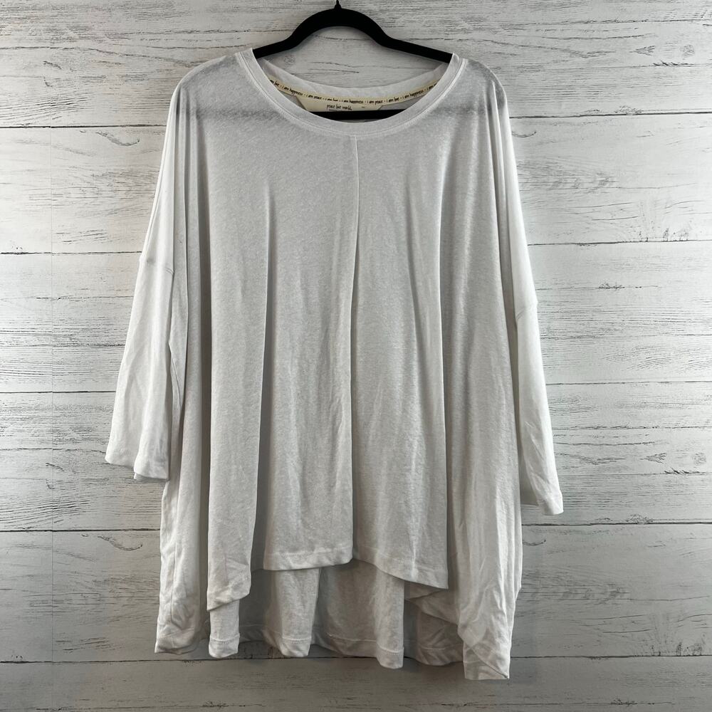 Peace Love World White Oversized Top Size L